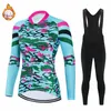 Maillot de cyclisme en polaire thermique pour femmes, vêtements d'hiver à manches longues, combinaison de Triathlon, équitation en plein air, ensemble vtt, 2023, 240131