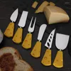 Geschirr-Sets, 6-teilig, Creme-Butter-Bodenmesser-Set, westlicher Edelstahl, Käse und Gabel, kreative Geschenkbox