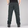 Calças masculinas inverno velo casual quente grosso baggy algodão outwear dupla camada à prova dwaterproof água exército militar tático