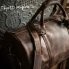 Nasva bolsa de couro masculina, bolsa vintage para viagem, bolsa de fim de semana, bolsa mensageiro, bagagem com compartimento para sapatos 240127