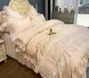 Bedding Sets Bed Linen A Light Luxury French Lace Princess Style Four Piece Set Of Satin Pure Cotton Skirt And Bedding.