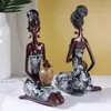 NORTHEUINS Hars Vintage Afrikaanse Ambachten Ornament Zwarte Vrouwen Kunst Sculptuur Thuis Woonkamer Desktop Decor Beeldjes voor interieur 240130