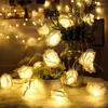 Decorative Flowers 1.5m Artificial Rose Led Light String Romantic Valentine's Day Home Decor Proposal Glow Colourful Wedding Simulation