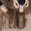 Män stövlar vinter bomullskor Hightop mode casual skor trend ankel stövlar gummi platt koreansk version verktygsskor student 240126