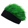 Berets Retro Fake Hair Skullcap Sports Brimless Hip Hop Beanie Wig Hat Colored Fluffy Fun Short Caps Street Cosplay