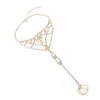 Anklets Stonefans Summer Luxurious Beach Bridal Anklet Sexy 1pcs Rhinestone Water Drop Kattera dla kobiet