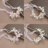 Akcesoria do włosów Urocze opaska na głowę Regulowana sztuczna opaska do włosów Faux Pearl dla dziewcząt Princess Style Wedding z antypoślizgową