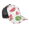 Boll Caps Watermelon 3D Print Curved Brim Mesh Baseball Cap Casual Sun Hat For Men Women