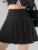 Skirts Jmprs High Waist Women Mini Skirt Summer Slim A Line Pleated Fashion Button Jk Girls Student White Dancing