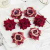 100PCS Artificial Flowers Wedding Decorative Christmas Wreaths Silk Roses Head Wholesale Bridal Accessories Clearance Home Decor 240131