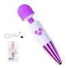 Vendre le dispositif de masturbation de massage rechargeable pour femmes électroplatée de stick de choc fort vibration de jouet amusant Produit adulte 231129