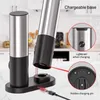 1/2PCS Stainless Steel Electric Salt and Pepper Grinder with Charging Base Automatic Rechargeable Pepper Mill Salt Spice Grinder 240118