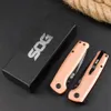 SOG TERMINUS XR Folding Pocket Knife D2 Steel Blade Copper Handle Camping Outdoor Tool EDC Knives BM 535 940