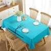 Nappe de table rectangulaire bleu foncé imprimée en 3D de style minimaliste pour la décoration de restaurant