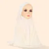 Etnische kleding één stuk Amira moslimvrouwen twee lagen chiffon hijab effen kleur sjaal islamitische Khimar Arabië sjaals Maleisië hoofddoeken