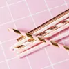 Disposable Cups Straws 150PCS Biodegradable Paper Drinking For Birthday Wedding Party Supplies (Rose Gold And Pink)