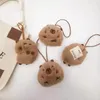 Chaveiros Adorável Capivara Chaveiro Squeak Brinquedo Saco Enforcamentos Decoração Chaveiro Pingente