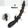 3 motor Anal Vibrator Gay Prostate Massager Anal Beads Butt Plug Vibrator Male Masturbator Sex Toys for Women Men Adults 240130