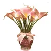 Flores decorativas 5/10 cabeças pu artificial calla lírio buquê de flores falsas para decoração de mesa de casa festa de casamento