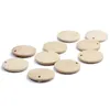 Charms SAUVOO Beige Wooden Blank Disc Round Pendent Hanging Tags Flat Natural Wood Signs For DIY Crafts Jewelry Making Finding