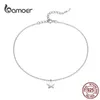 Anklets BAMOER Hot Sale Simple Essential Bead Link Anklets 925 Sterling Silver Bracelet for Foot Jewelry Silver Female Leg Chain SCT002 YQ240208