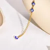 Ножные браслеты Богемия Фатима Хамса Hand Evil Blue Eye Charm Ножный браслет для женщин Золотой цвет Цепочка из нержавеющей стали Регулируемая лодыжка для ног YQ240208