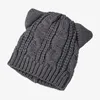 Gorras de bola Sombreros para lana Sombrero de punto Invierno Mujeres Grueso Cálido Forrado Clima frío Cap Big Pun Color Sólido Casual
