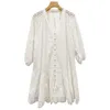 Casual Dresses Vintage Party Ladies Vestidos Boho Floral Embroidery Cotton Short Summer 2024 White Lace Mini Dress For Women