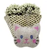 Keychains Fashion Cartoon Cat Crystal Rhinestone Keyrings Key Chains Rings Holder Purse Bag For Car Lovely