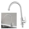 Kitchen Faucets Ball Bearing Faucet 304 Stainless Steel Single Cold Water Tap Energy Saving Bubbler Easy Installation Long Lasting Quality