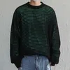 Męskie swetry jesienne Trend męskie topy z dzianiny streetwear mody przezroczysty Hollow Out Sweter Men swobodne luźne długie rękawe o szyja