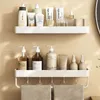 Étagère de rangement de salle de bain en aluminium, support de rangement mural pour douche, organisateur blanc, étagères d'angle, support de shampoing et de cosmétiques 240131