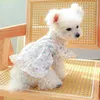 Dog Apparel Polyester Vestre Breatable Wave Edge Spring Summer SMERTE FOLHO FLORAL Spot Floral Chihuahua Pomeranian Supplies de casamento