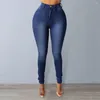 Women's Jeans Denim Leggings Trendy High Waist Skinny With Zipper Pockets Streetwear Trousers For A Stylish Look