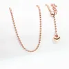Ketten 585 Lila Gold Runde Perlen String Halskette Für Frau Mode 14K Rose Klassische Liebe Stapeln Zubehör Schmuck