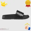 Slides Nieuwe Designer Dames Slippers Juiste Bloem Afdrukken Lederen Dames Slippers Zwart Wit Rood Mode Heren Schoenen Sandalen