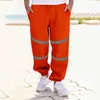 Мужские брюки со светоотражающими повседневными полосками, санитарная униформа, брюки с высокой видимостью, спортивные брюки для обеспечения безопасности работы