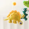 Baby Crib Mobile Bell Bell Wood Rattles Toys Soft Filt Cartoon Dinosaur Forest Hanging Bell Bell Mobile Crib Bracket Baby Gifts 240118