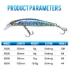 Kingdom KINGART Fishing Lures Artificial Hard Baits Wobblers Crankbait 60mm 80mm 105mm Sinking Minnow Seabass For Fishing Tackle 240123