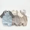 Childrens Clothing Set Autumn Spring Kid Romper Denim Jumpsuit for born Baby Sleeveless Bodysuits Toddler Boys Girls 240131