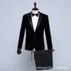 Ternos masculinos moda lazer negócios boutique fino desempenho de palco 2 peça terno calças casual vestido jaqueta casaco blazers calças