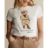 Kvinnors tshirt Summer Womens Little Bear Pure Cotton Printed Round Neck Kort ärm Tecknad mönster med trendigt varumärke Tshirt