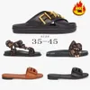 2024 New Designer Women Slipper Men Slides Leather Sandal Hook & Loop Casual Shoes Summer Sandals Ladies Flip Flops Beach Slippers