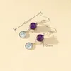 Dangle Earrings Pendant 10mm Bead For Women Natural Purple Jade Beads Stone Long Lady Jewelry