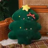 Groen boomkussen gevuld kerstkussen schattige pluche dobbels kussens stoel achter kussen kussen cadeaus Kerstmis boomdecoratie 240118