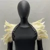 Echarpes Plume Épaule Wrap Doux Shrug Châle Avec Décor De Dentelle Réglable Pour Cosplay Party Stage Performance Danseur Élégant