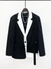 Mens Jacket Contrast Color Fake Two Pieces Loose Fashion Casual Suit Collar Stitching Single Breasted Male Blazer L42 240201