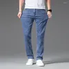 Herenjeans 2024 Lente Zomer Klassieke Jeugdige Vitality Fit Rechte dunne denim lichtgewicht katoenen stretchbroek