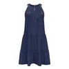 Abiti casual Abito da vacanza in spiaggia per le donne Cut-out senza schienale senza maniche Una linea a strati Swing Sundress Abiti in stile coreano