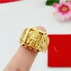 Bagues de cluster Pure 14K Gold Couleur Bouddha pour hommes Bague réglable Bague pour hommes Domineering Thai Party Fine Bijoux Cadeaux